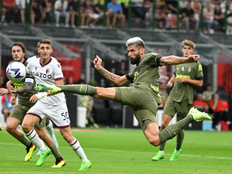 吉鲁和普利西奇进球，AC米兰2-0战胜博洛尼亚开启意甲新赛季